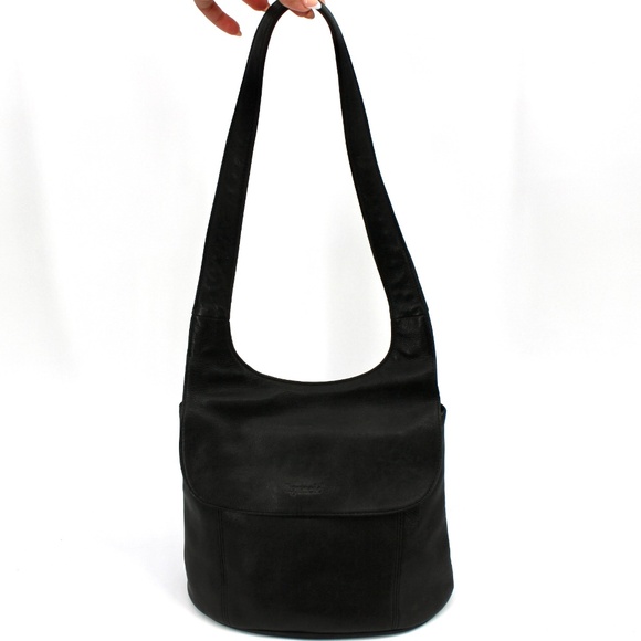 Tignanello black pebble leather shoulder bag - Picture 2 of 8